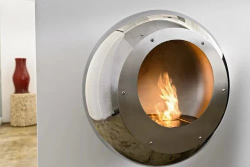 Cocoon Vellum Smokeless Bioethanol Fire Polished Steel