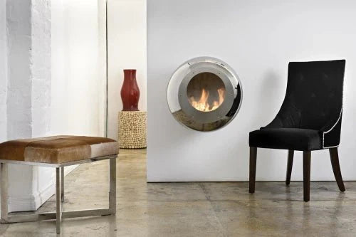 Cocoon Vellum Smokeless Bioethanol Fire Polished Steel