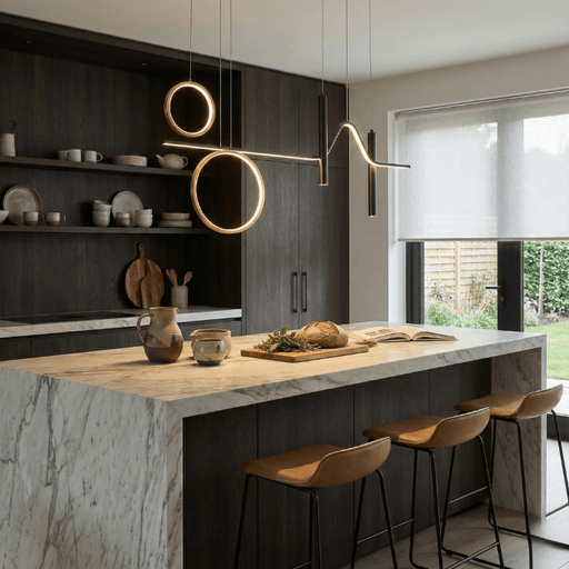 Contempo Wave & Ring LED Pendant Light – Luxury Dimmable Design