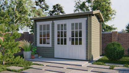 Daisy log cabin treated timber finish