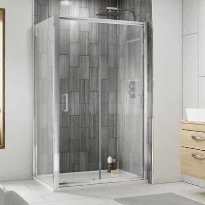 Delphi Expressions Chrome Sliding Shower Door - 6mm Glass