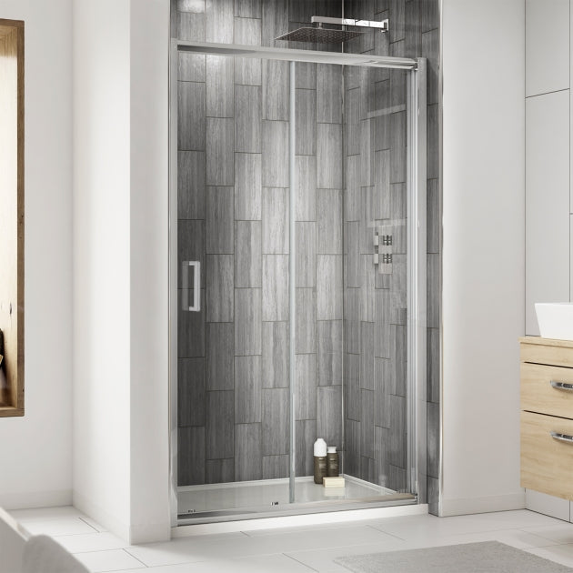 Delphi Expressions Chrome Sliding Shower Door - 6mm Glass