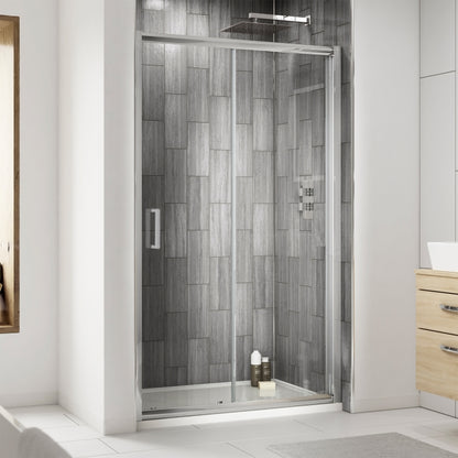 Delphi Expressions Chrome Sliding Shower Door - 6mm Glass