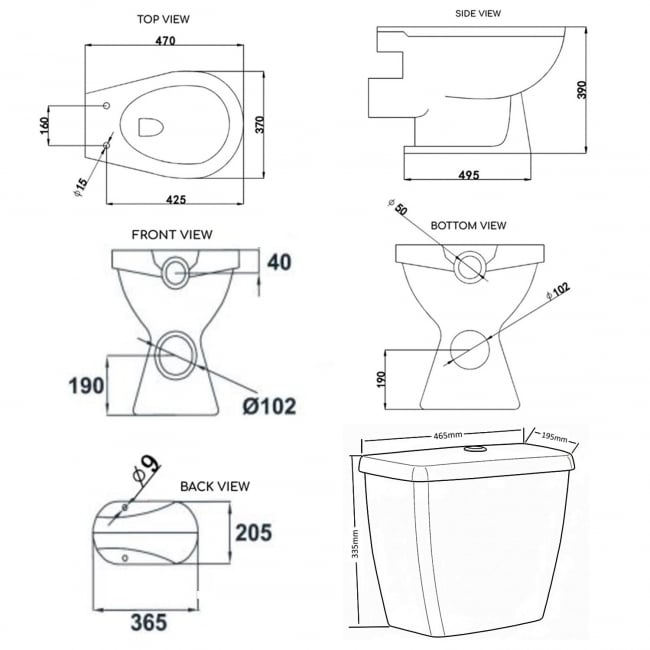 Delphi Trade Low Level Toilet with Side Inlet Push Button Cistern (inc Soft Close Seat)