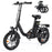 isinwheel U4 36V Electric Bike with 16-Inch Tires, 250W Motor, 25KM/H Top Speed – Black