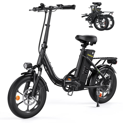 isinwheel U4 36V Electric Bike with 16-Inch Tires, 250W Motor, 25KM/H Top Speed – Black