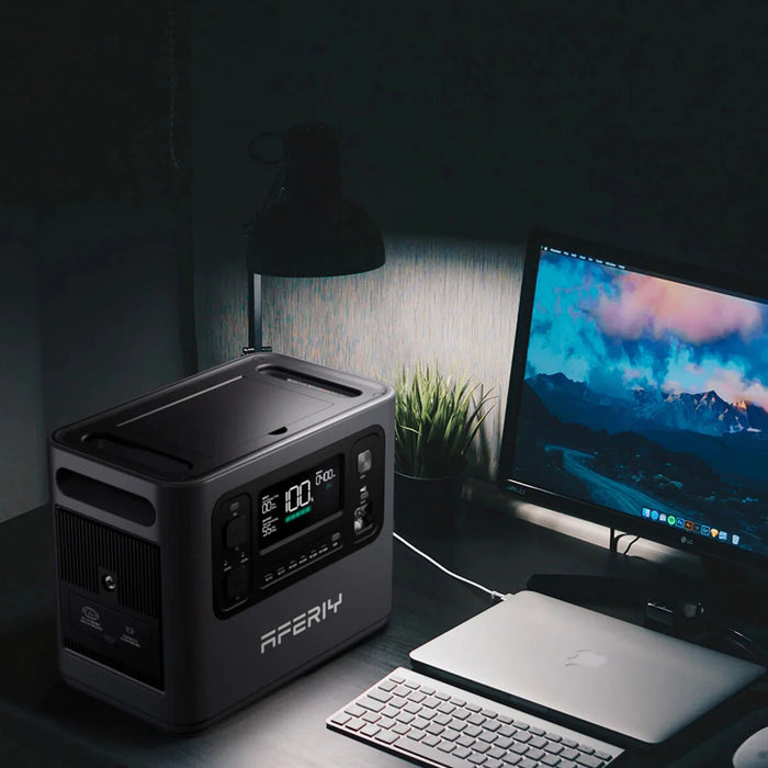 Aferiy P110-D 1200W 960Wh LiFePO4 Portable Power Station with 200W Solar Panel – UK Plug
