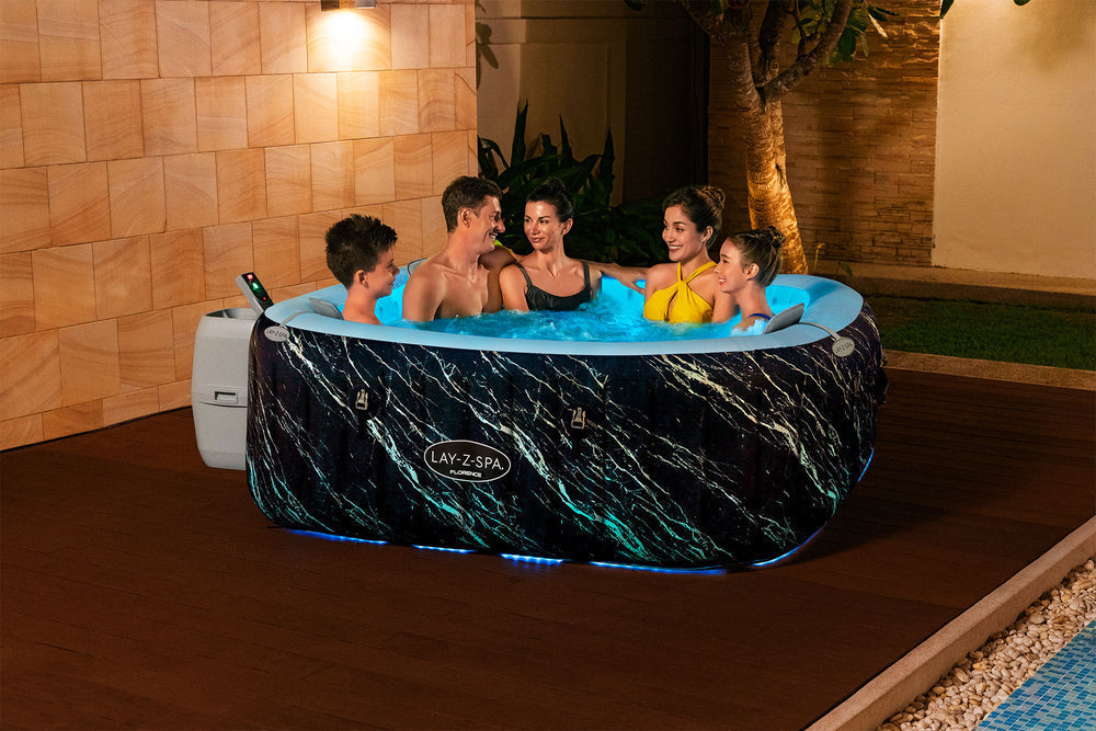 Ryny Florence AirJet family sized square hot tub with bubble massage