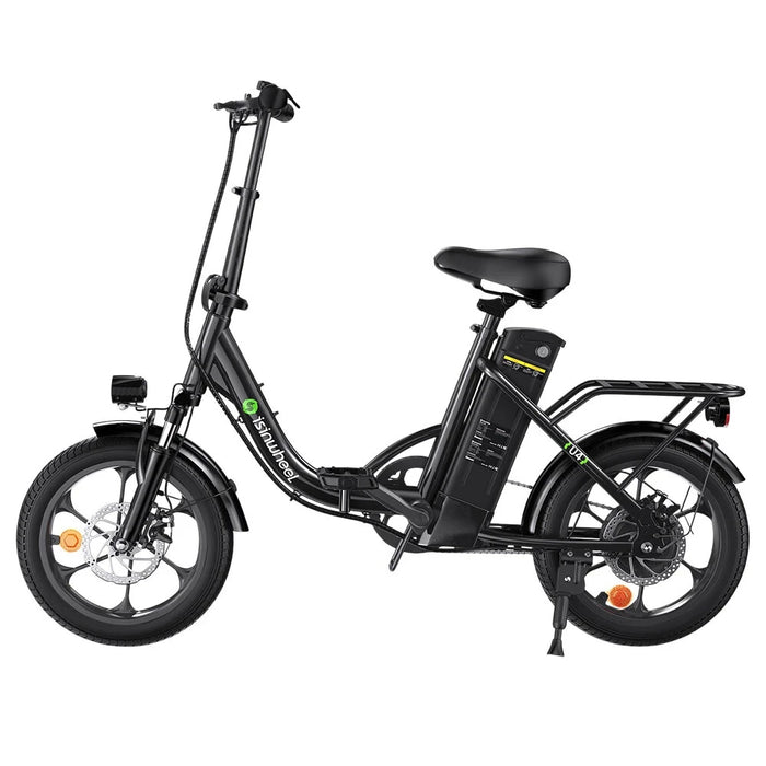 isinwheel U4 36V Electric Bike with 16-Inch Tires, 250W Motor, 25KM/H Top Speed – Black