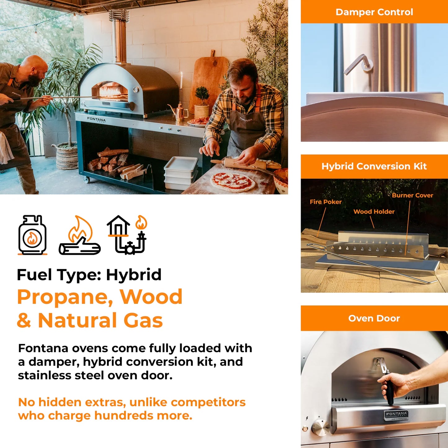 Fontana Napoli Hybrid Gas & Wood-Fired Pizza Oven