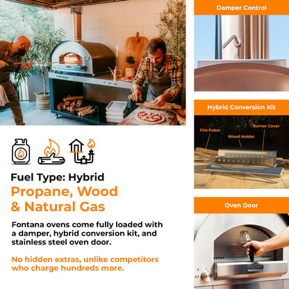 Fontana Napoli Hybrid Gas & Wood-Fired Pizza Oven