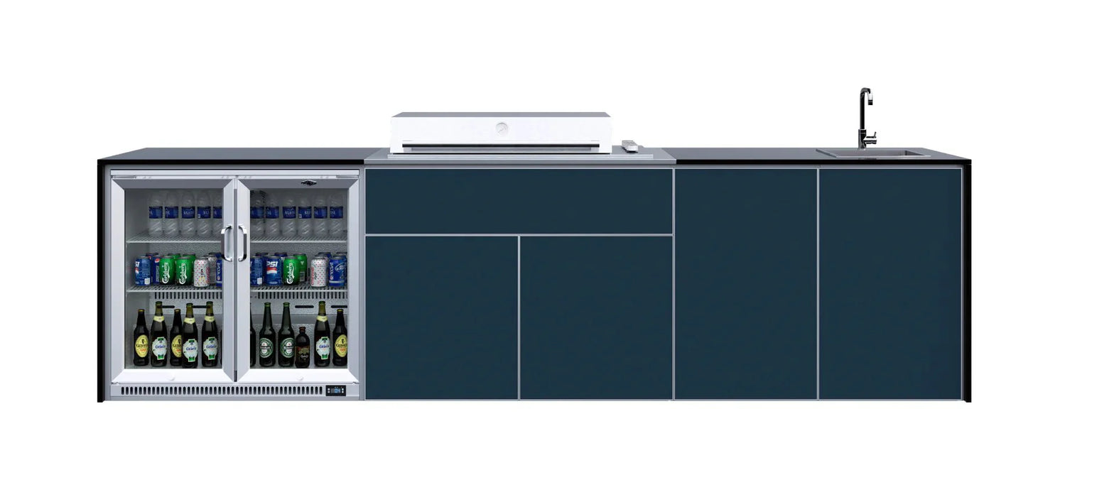 FrescoPro Augusta Outdoor Kitchen With Pro Line 6 Burner BBQ - Dekton Top / ACP Doors