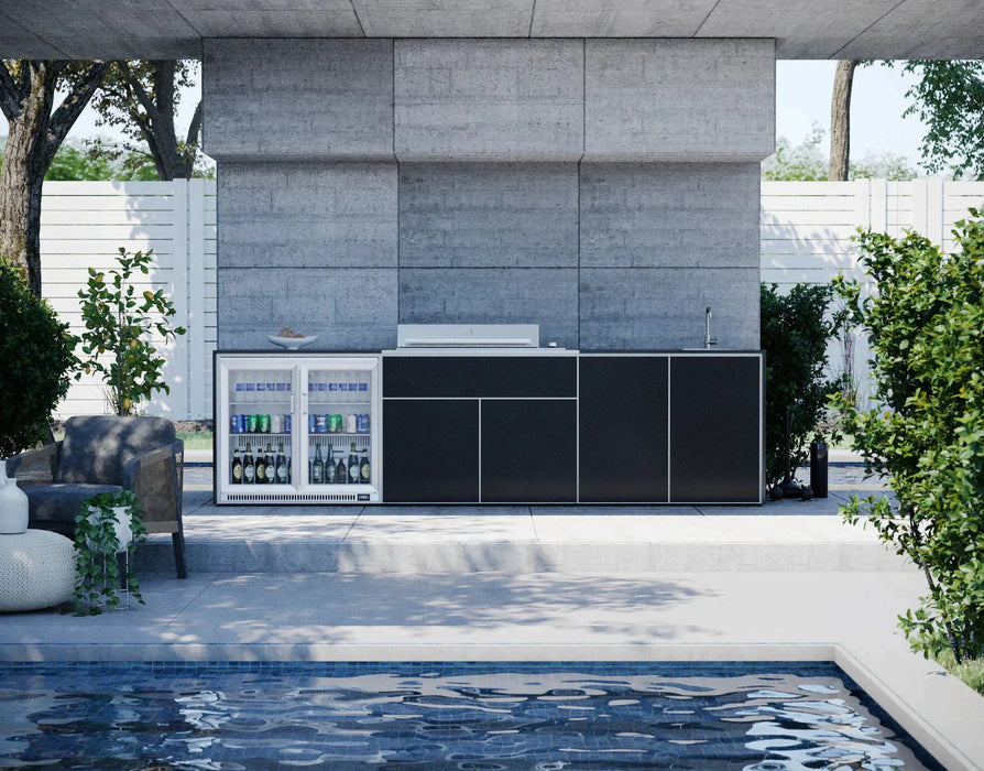 FrescoPro Augusta Outdoor Kitchen With Pro Line 6 Burner BBQ - Dekton Top / Dekton Doors