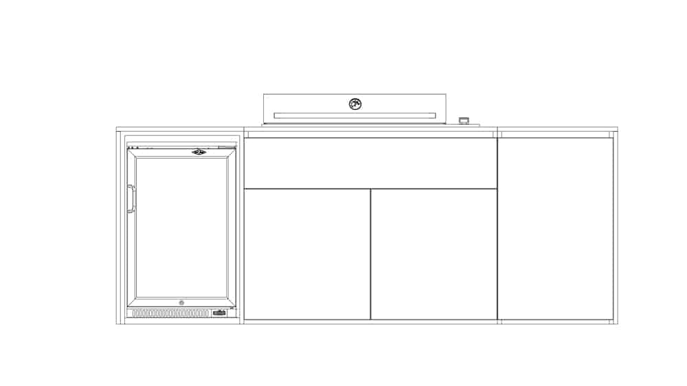 FrescoPro Canberra Outdoor Kitchen with Pro Line 6 Burner Barbeque- Dekton / Dekton Doors