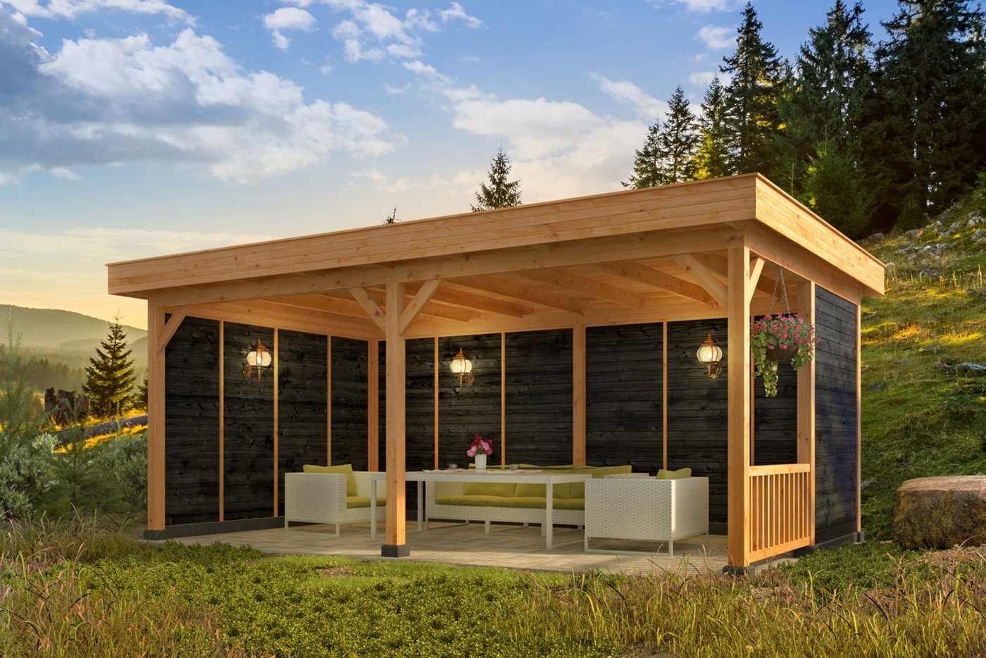 Gabby Pent Gazebo 6.72 x 4.26m