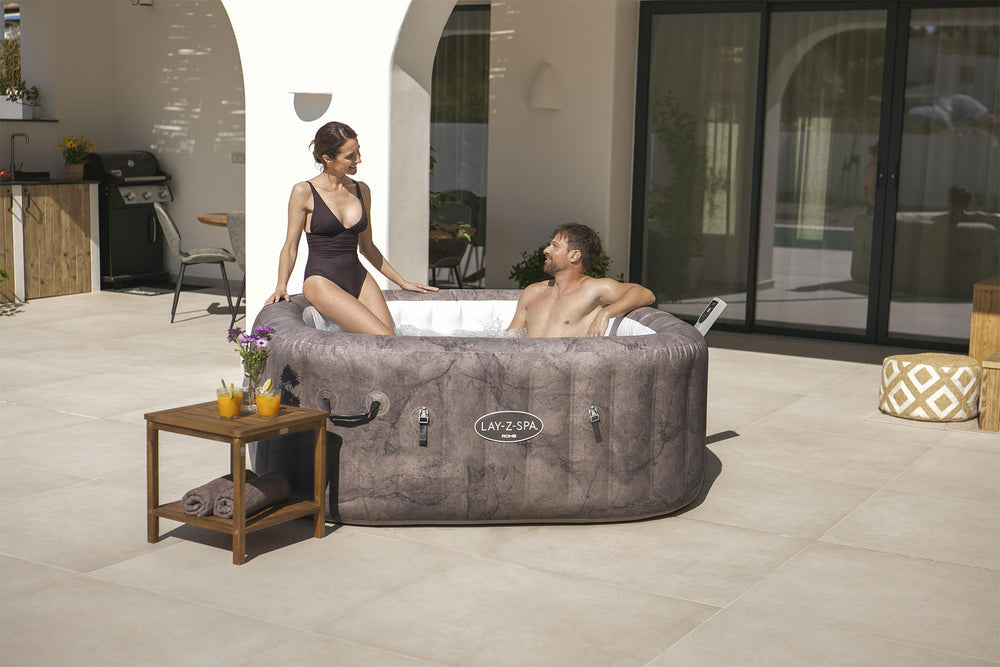 lay-Z-Spa Rome AirJet hot tub garden party with WiFi and cover