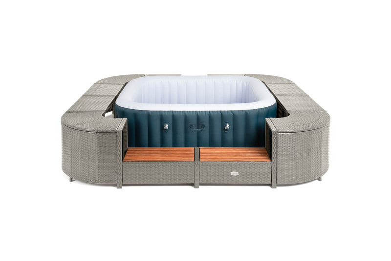 Lay-Z-Spa grey square rattan hot tub surround 188cm