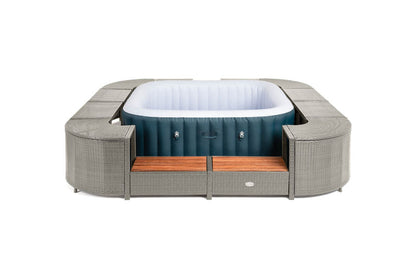 Lay-Z-Spa grey square rattan hot tub surround 188cm
