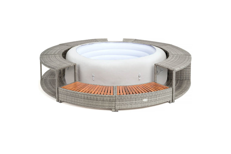 Round rattan hot tub surround 180cm grey