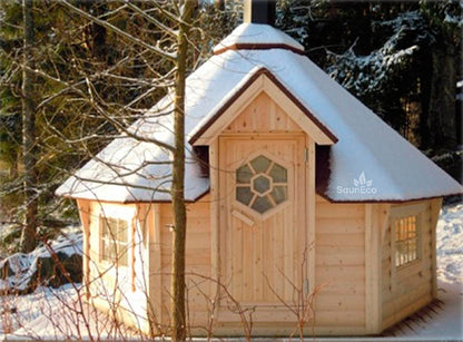 30ft² Large Spruce Wood Grillhouse + For 10 person + Large Grill