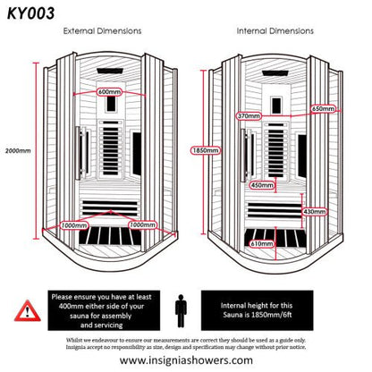 Full Spectrum Infrared Home Sauna - 1m x 1m