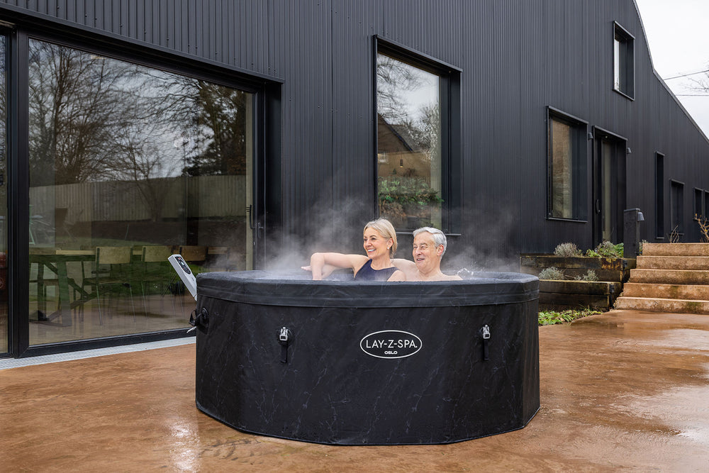 Large round rigid foam hot tub for the whole family
