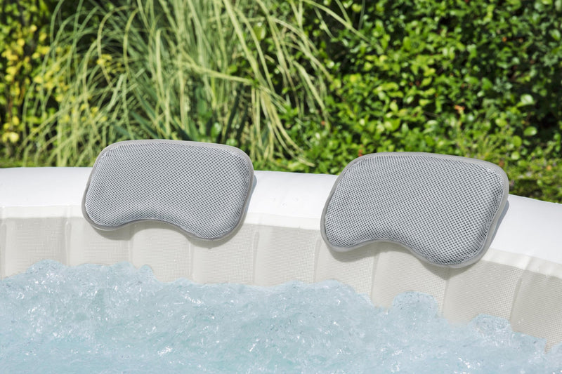 Two hot tub pillows for neck and head support
