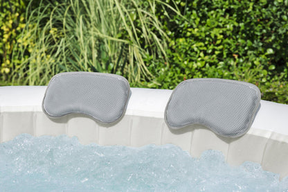Two hot tub pillows for neck and head support