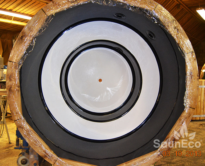 Log Burning Hot Tub + Thermally Modified Wood + External heater + Fibreglass Lining + for 6 people + 2 Meter (6.56ft)