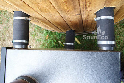Log Burning Hot Tub + Thermally Modified Wood + External heater + Fibreglass Lining + for 6 people + 2 Meter (6.56ft)