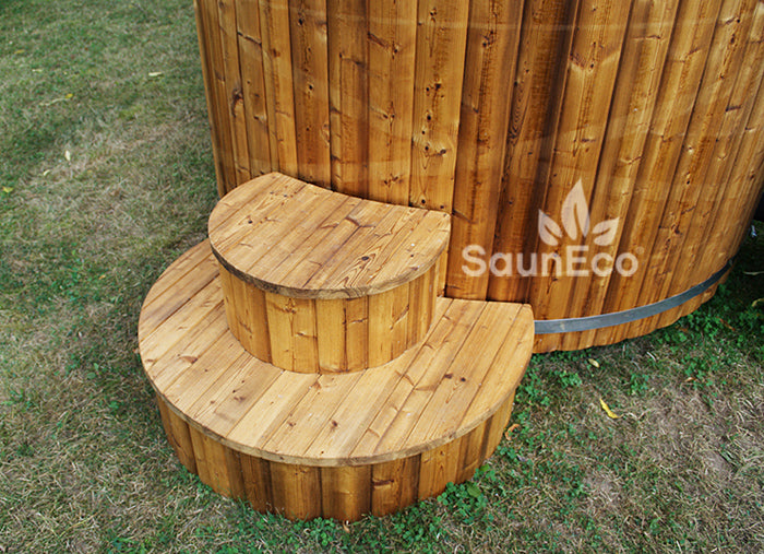Log Burning Hot Tub + Thermally Modified Wood + External heater + Fibreglass Lining + for 6 people + 2 Meter (6.56ft)