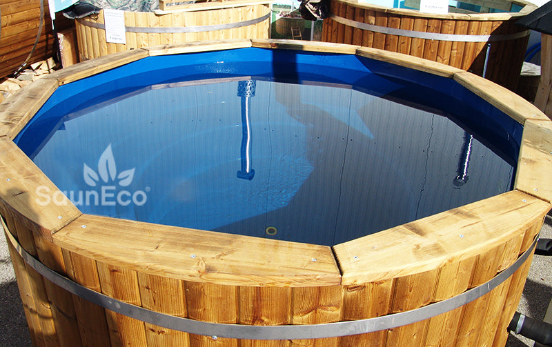Log Burning Hot Tub + Thermally Modified Wood + External heater + Fibreglass Lining + for 6 people + 2 Meter (6.56ft)