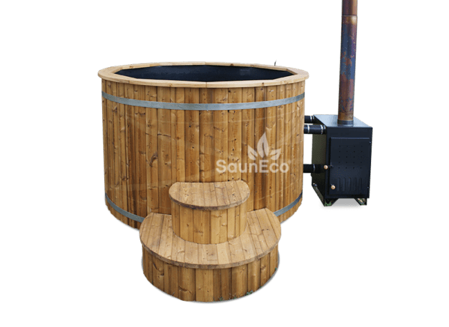 Barrel Saunas Thermo Spruce Wood Hot Tub 2m outdoor wood-fired spa with external furnace