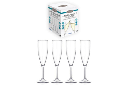 Hot tub champagne flutes set of 4 unbreakable plastic