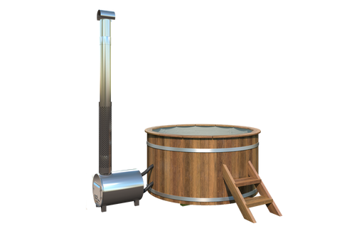 Barrel hot tub with external wood burning heater – Ø 1.8m Heat Treated