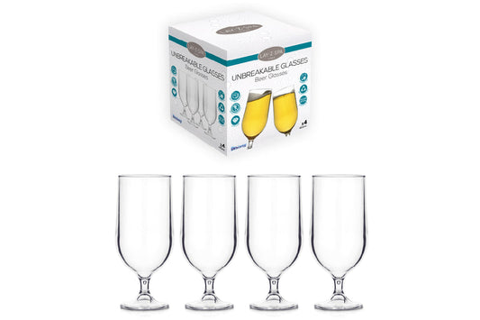 Hot Tub Beer & Cocktail Glasses – Unbreakable Set of 4