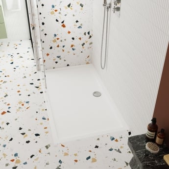 Pearlstone White 40mm Rectangular Shower Tray
