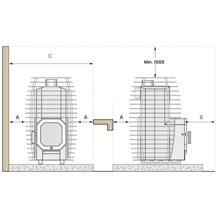 HUUM HIVE Flow Wood Burning Sauna Heater with Large Stone Capacity