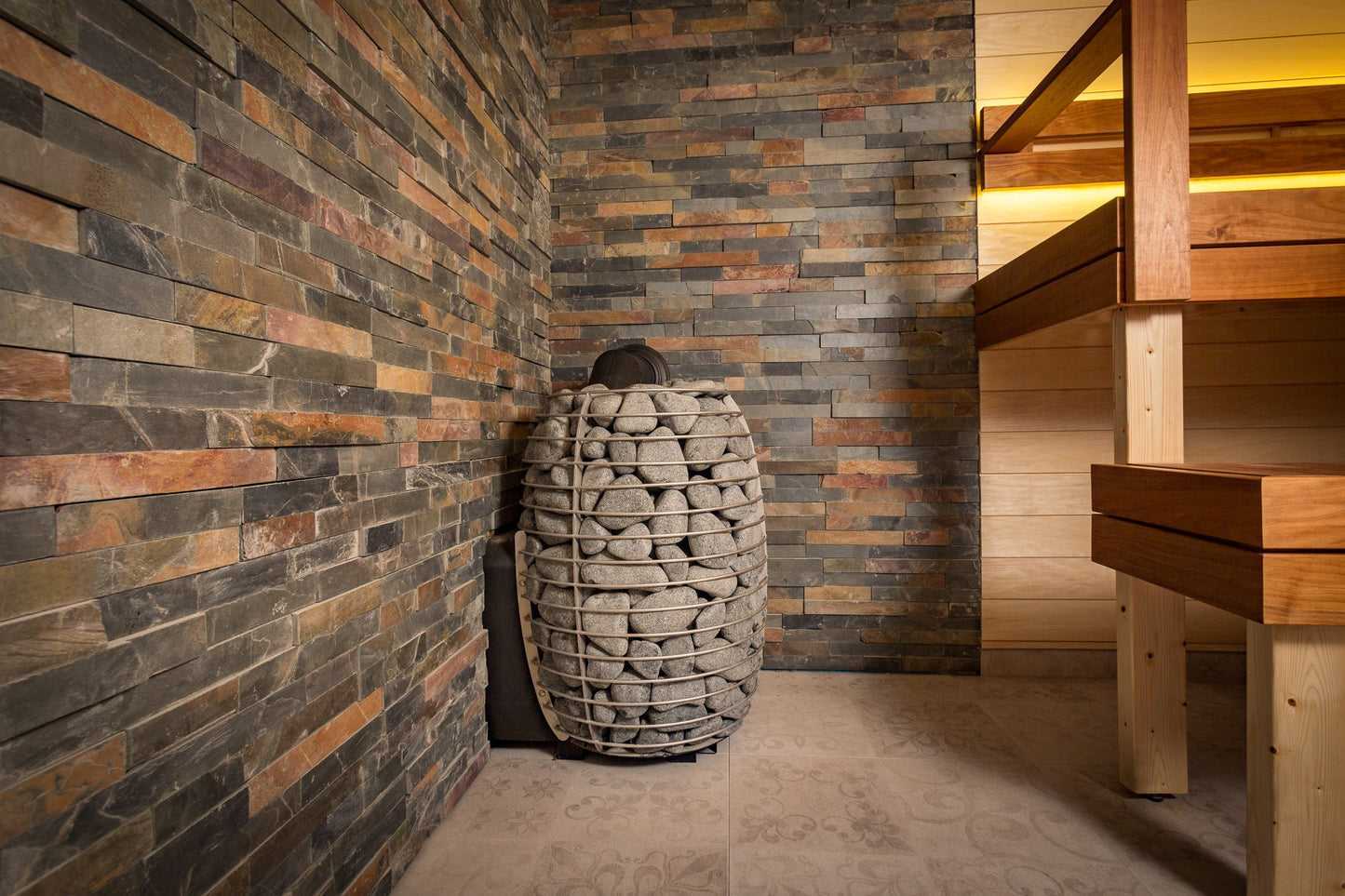 Huum Hive 9kW sauna heater with WiFi control unit installed