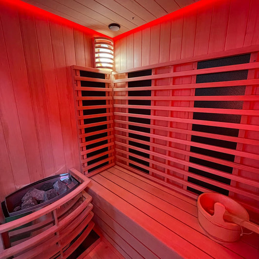 Hybrid Outdoor 2-Person Sauna - Infrared & Traditional Heater