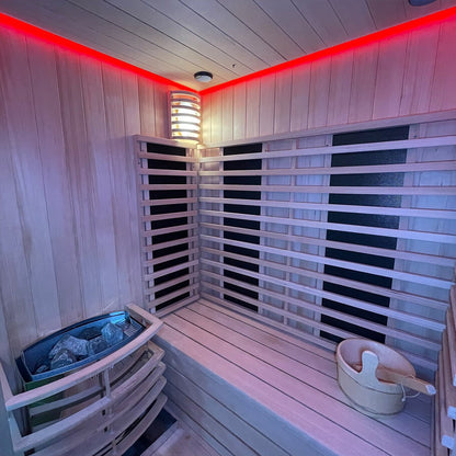 Hybrid Outdoor 2-Person Sauna - Infrared & Traditional Heater