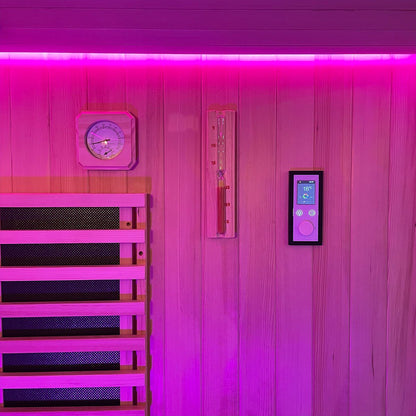 Hybrid Outdoor 2-Person Sauna - Infrared & Traditional Heater