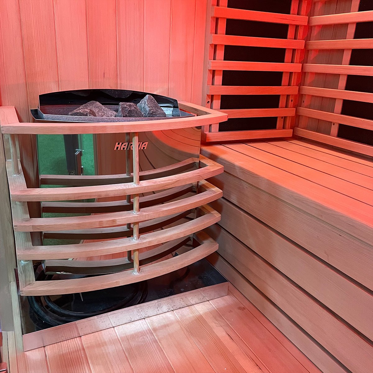 Hybrid Outdoor 2-Person Sauna - Infrared & Traditional Heater