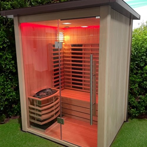 Hybrid Outdoor 2-Person Sauna w/ Bluetooth Speakers