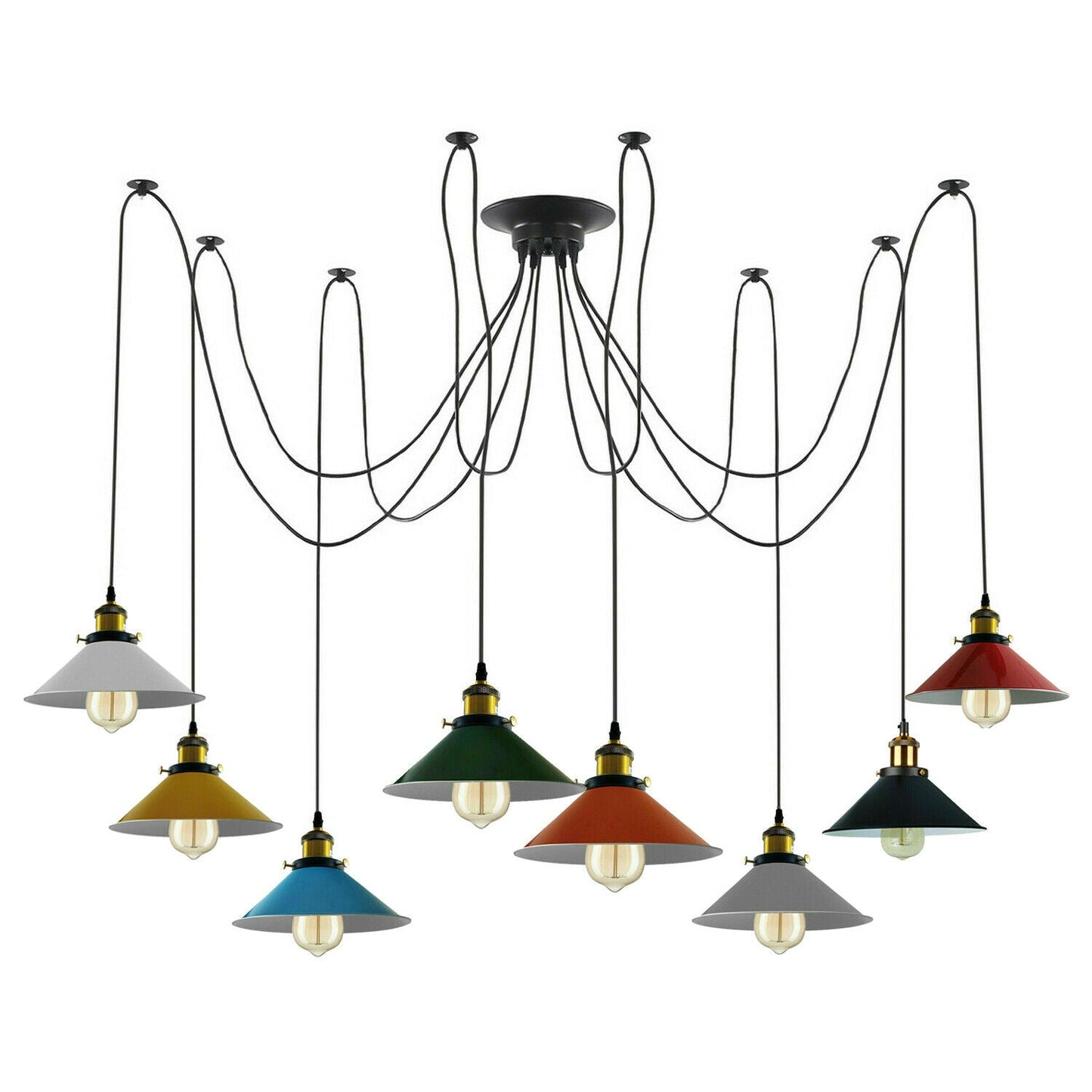 Industrial Spider Pendant Light 8-Way E27~3525