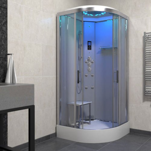 Insignia Platinum Steam Shower 1000x1000mm - Chrome Frame