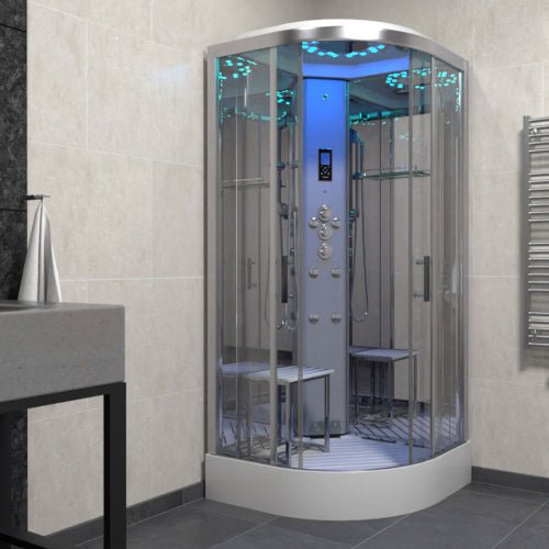 Insignia Platinum Steam Shower 1000x1000mm - Chrome Frame
