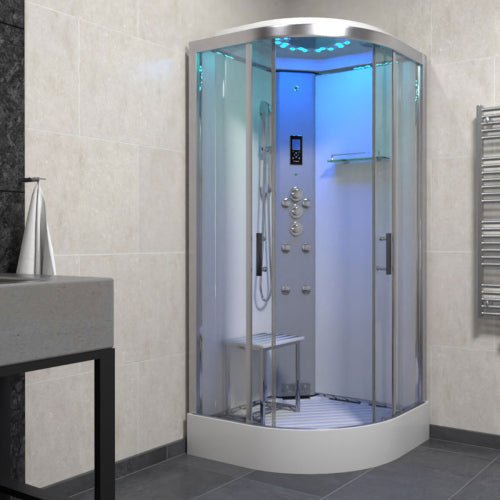 Insignia Platinum Steam Shower 1000x1000mm - Chrome Frame