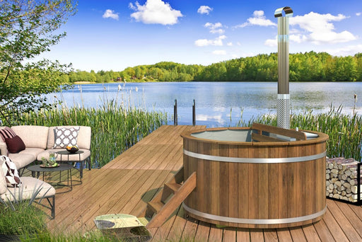 Barrel hot tub with internal wood burning heater – Ø 1.8m Heat Treated