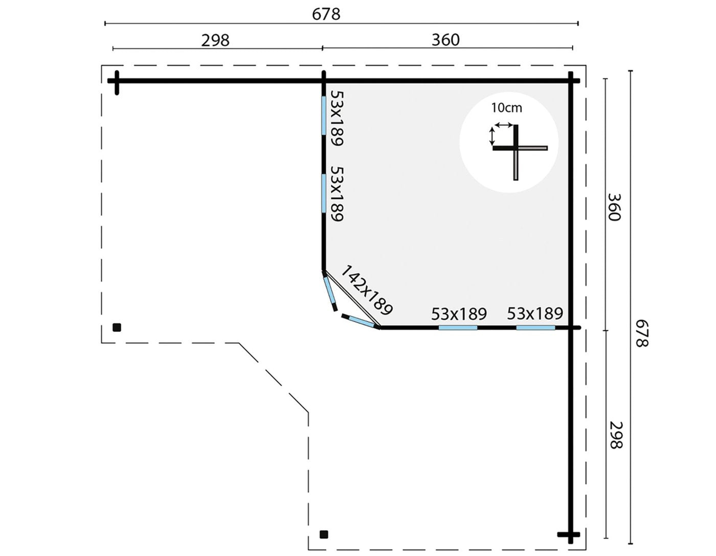 Jutka Log Cabin 6.78m x 6.78m